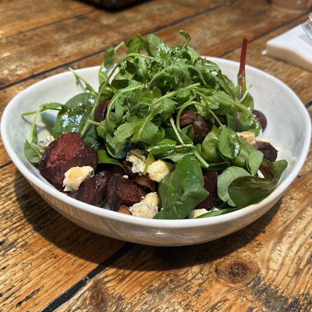 Roasted chestnut and beetroot salad
